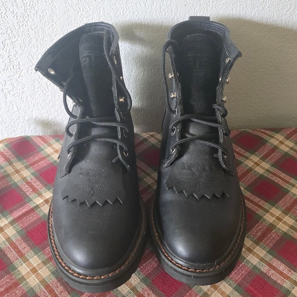 Ariat Womens Boots Size 6.5 Black Leather Lace Up ATS Sole Style 31001 Western - Picture 1 of 12